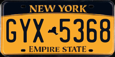 NY license plate GYX5368