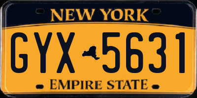 NY license plate GYX5631