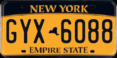 NY license plate GYX6088