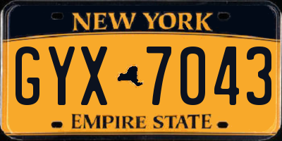 NY license plate GYX7043