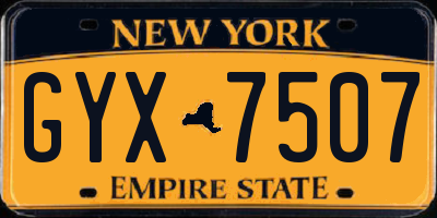 NY license plate GYX7507