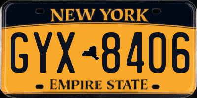 NY license plate GYX8406