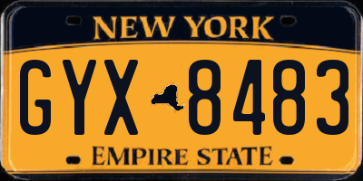 NY license plate GYX8483