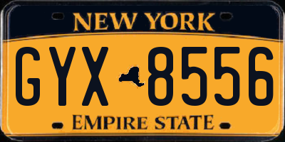 NY license plate GYX8556