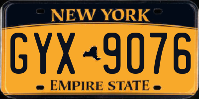 NY license plate GYX9076