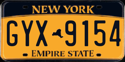 NY license plate GYX9154