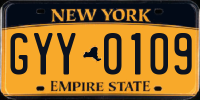 NY license plate GYY0109