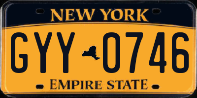 NY license plate GYY0746