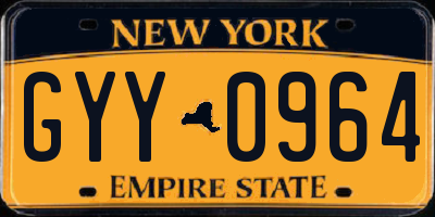 NY license plate GYY0964