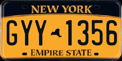 NY license plate GYY1356