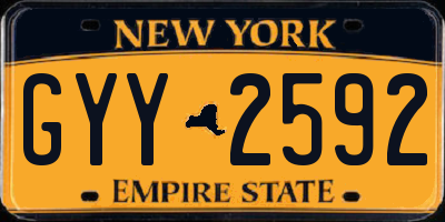 NY license plate GYY2592