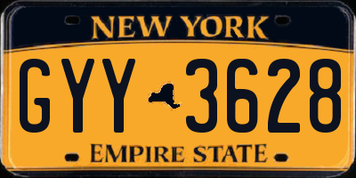 NY license plate GYY3628