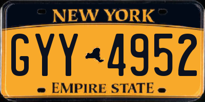 NY license plate GYY4952
