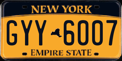 NY license plate GYY6007