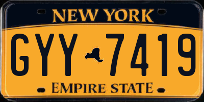 NY license plate GYY7419