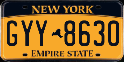 NY license plate GYY8630