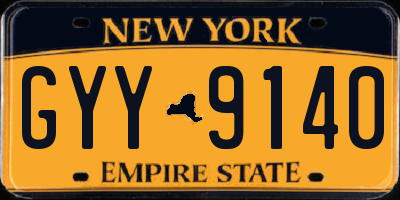 NY license plate GYY9140