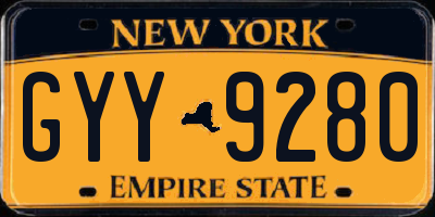 NY license plate GYY9280