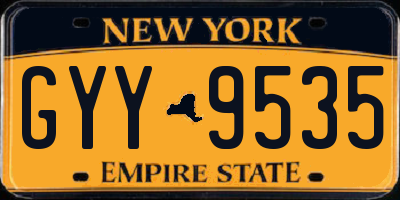 NY license plate GYY9535
