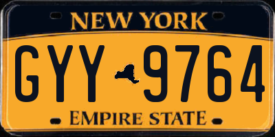 NY license plate GYY9764