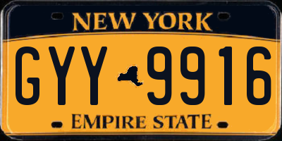 NY license plate GYY9916