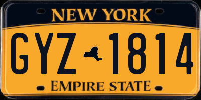 NY license plate GYZ1814