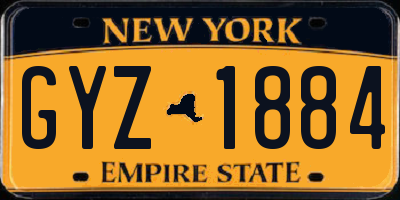 NY license plate GYZ1884