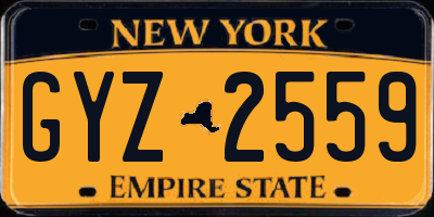 NY license plate GYZ2559