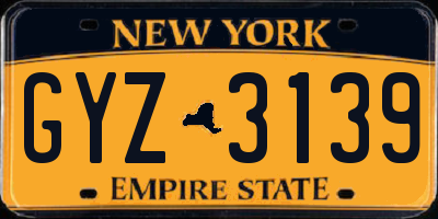 NY license plate GYZ3139