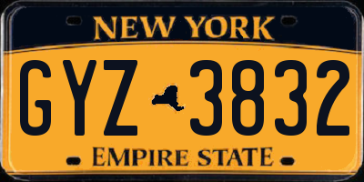 NY license plate GYZ3832