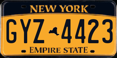 NY license plate GYZ4423