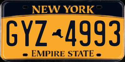 NY license plate GYZ4993