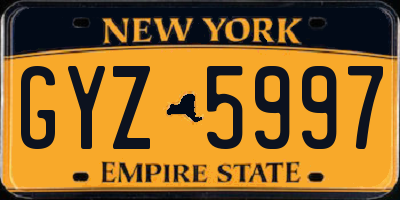 NY license plate GYZ5997