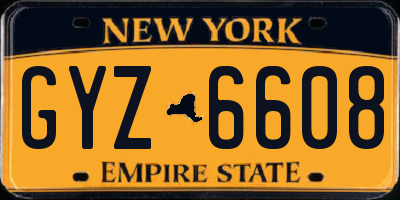 NY license plate GYZ6608