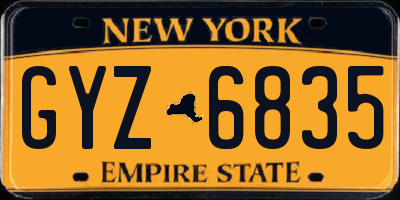 NY license plate GYZ6835
