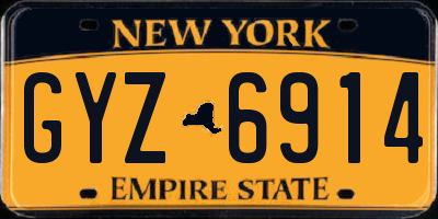 NY license plate GYZ6914