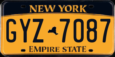 NY license plate GYZ7087