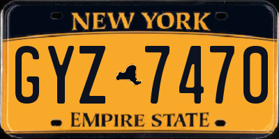 NY license plate GYZ7470