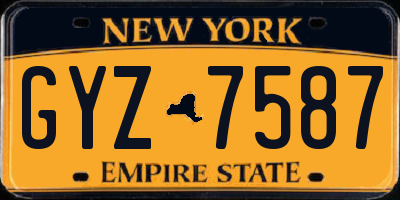 NY license plate GYZ7587