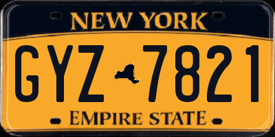 NY license plate GYZ7821