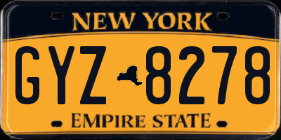 NY license plate GYZ8278