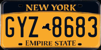 NY license plate GYZ8683