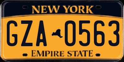 NY license plate GZA0563