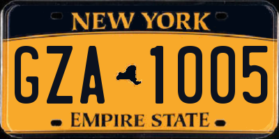 NY license plate GZA1005