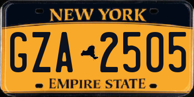 NY license plate GZA2505