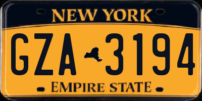 NY license plate GZA3194