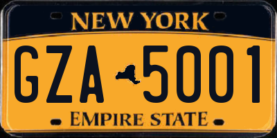 NY license plate GZA5001