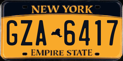 NY license plate GZA6417