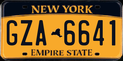 NY license plate GZA6641