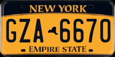 NY license plate GZA6670